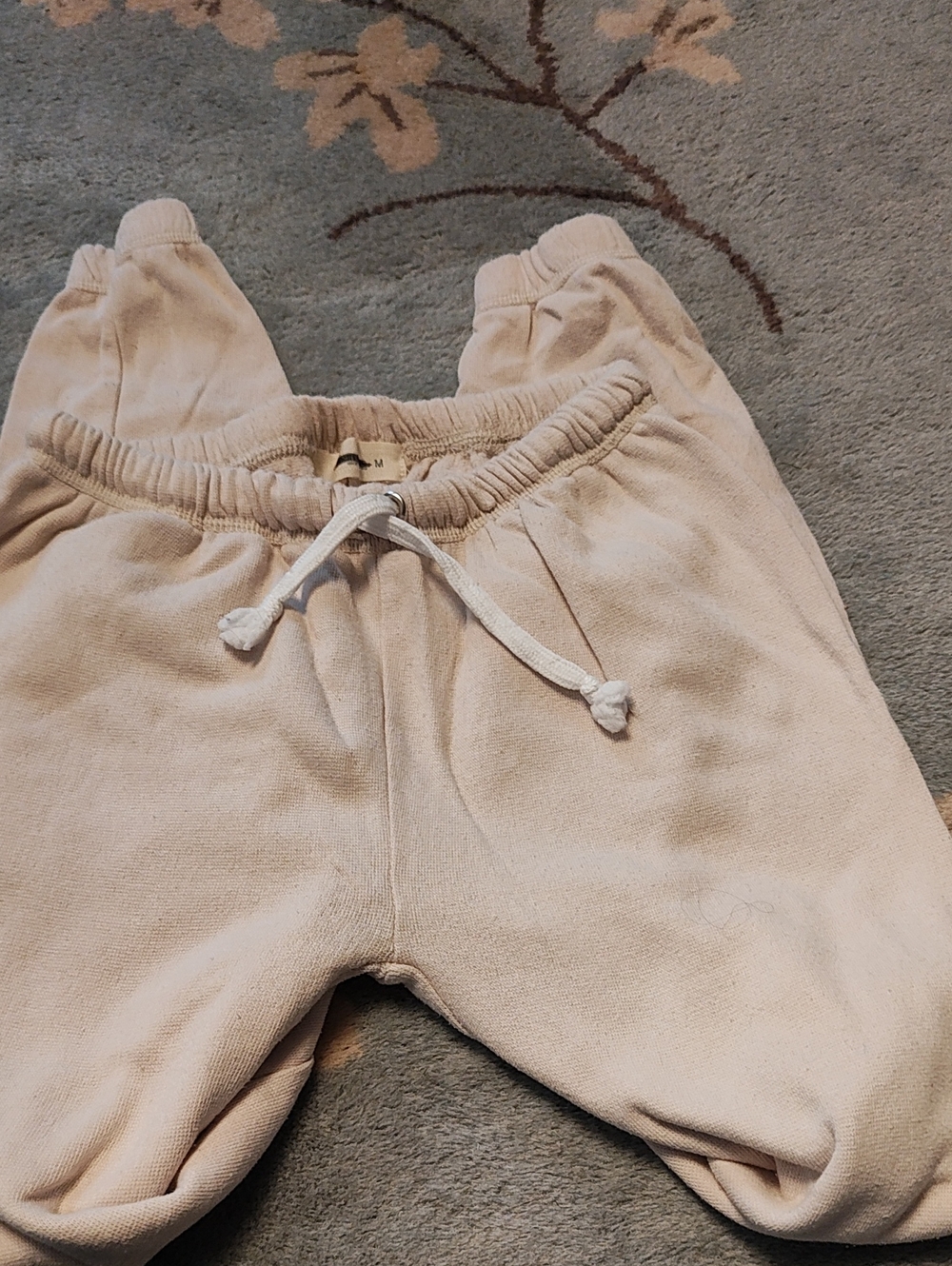 Juniors Cream Drawstring Sweatpants